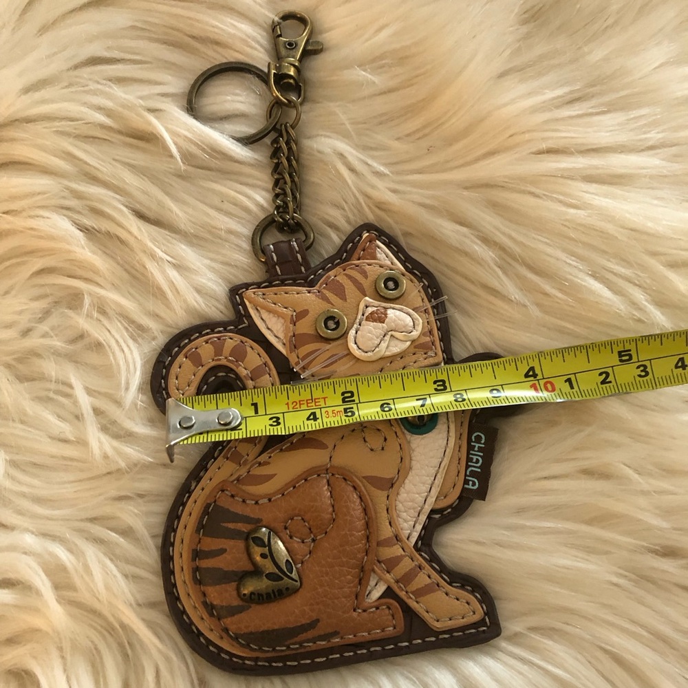 Chala brown and tan coin keychain bag charm - Picture 5 of 5